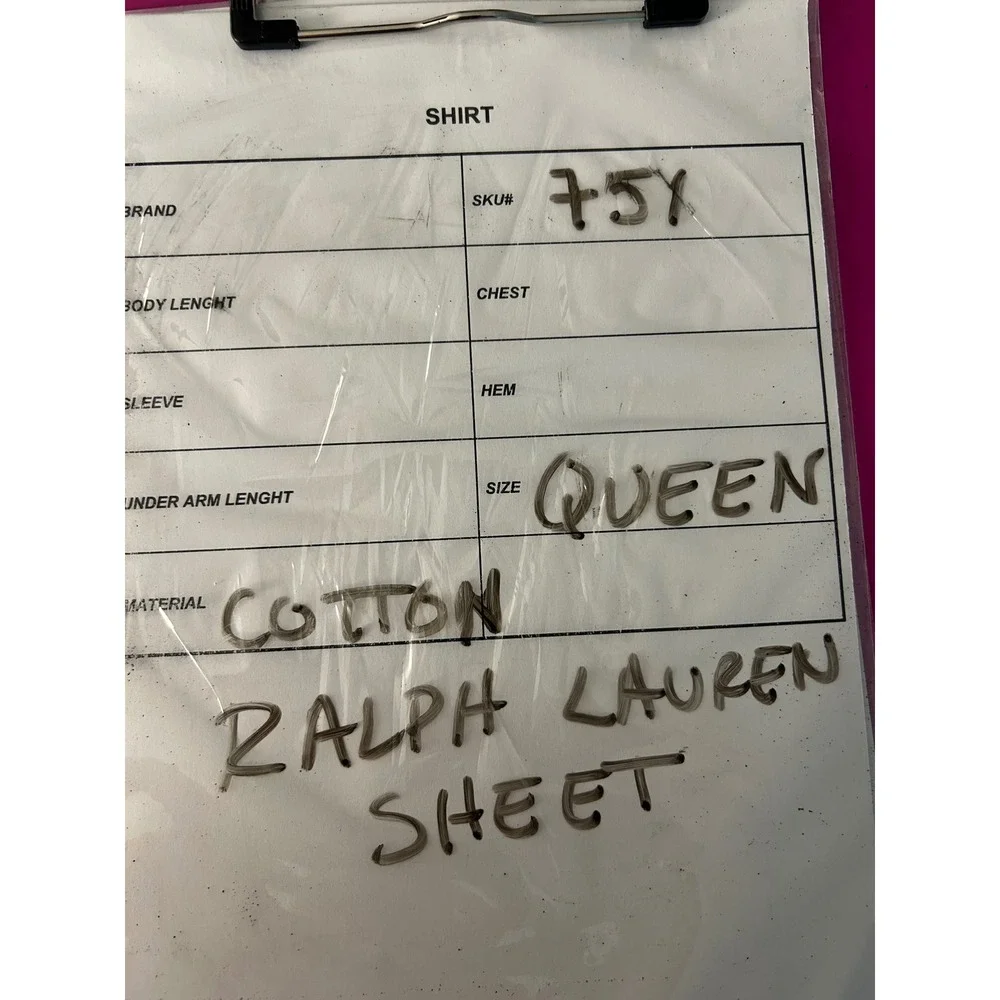 Lauren Ralph Lauren Queen Fitted Sheet Pink White Paisley 100% Cotton Bedding